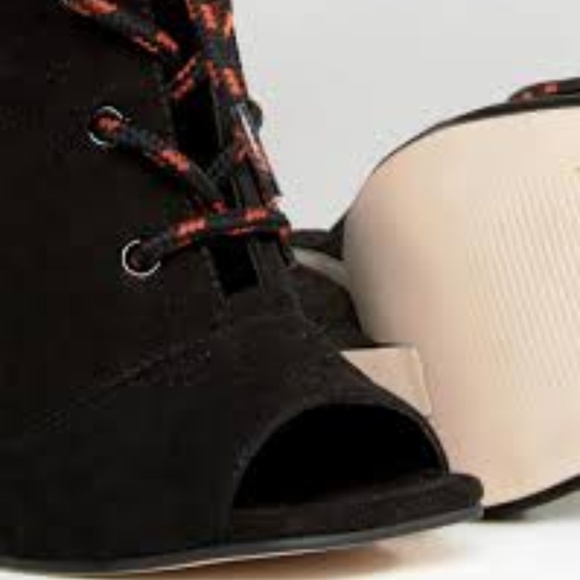 ASOS Women's Black Eagan Lace Up Wedges - Picture 3 of 3